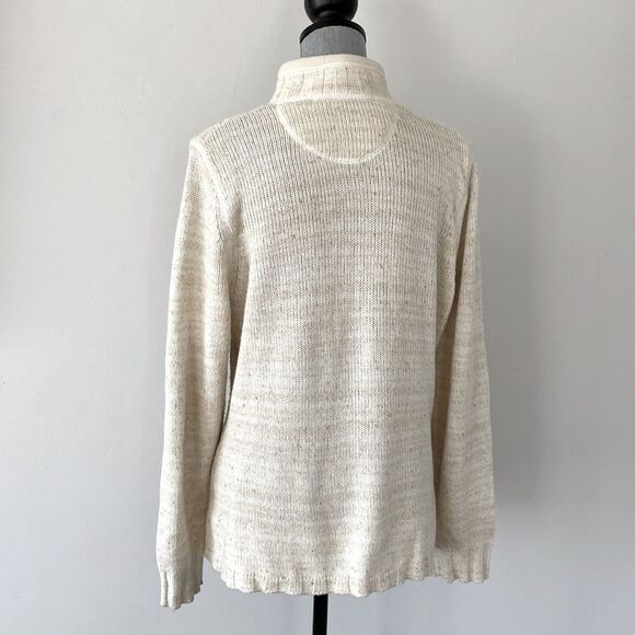 Woolrich Women’s 1/4 Zip Cream Cowl Neck Sweater L breathable Gorpcore Coastal - Picture 3 of 11